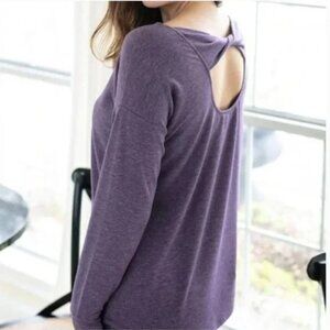 GRACE & LACE: Purple Twist Bow Back Top- Size S